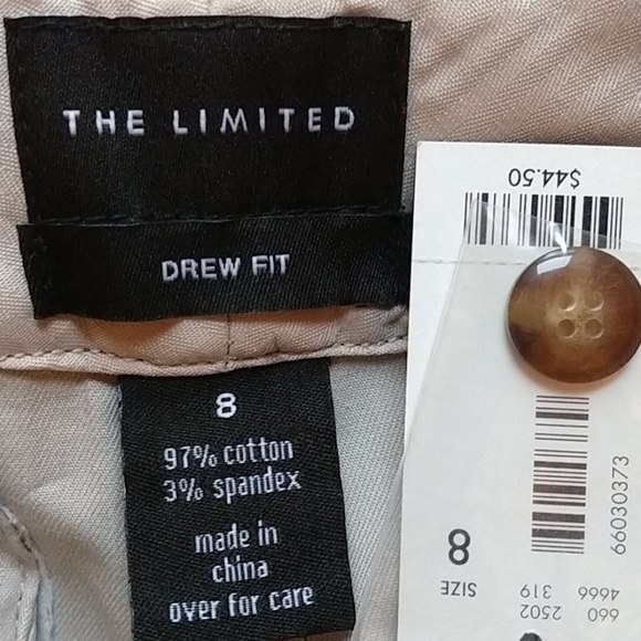 💥5 for$20 NWT The Limited tan cuffed capri pants - Picture 4 of 4